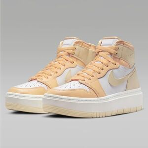 Yellow hightop platform Jordans